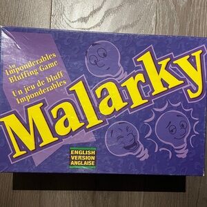 Malarkey board game ages 10 to adult entertainment fast paced.  Social